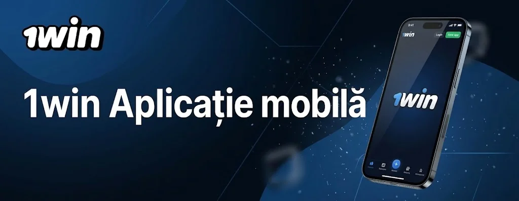 Aplicația mobilă 1win pentru Android și iOS pe ecranul unui telefon