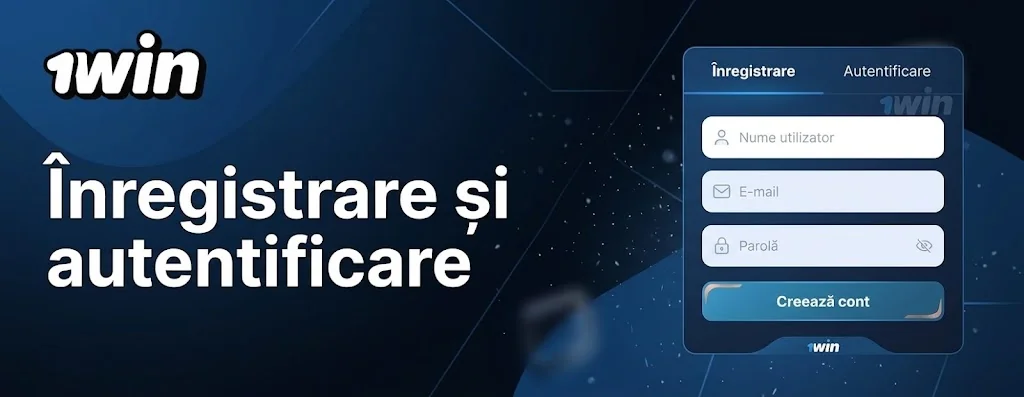 Fereastra de login 1win cu câmpurile pentru e-mail și parolă
